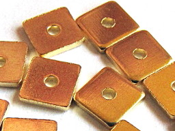 Metallzwischenteil, Plttchen /Quadrat, goldfarben, 8x8mm